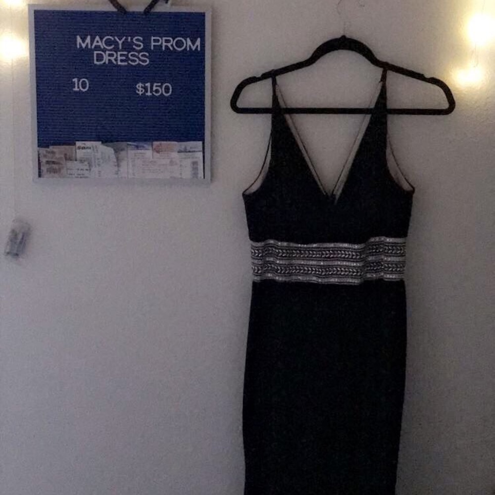 Deep Navy Blue Prom Dress with Slit